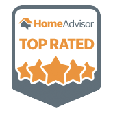 top rated home advisor gutter company badge