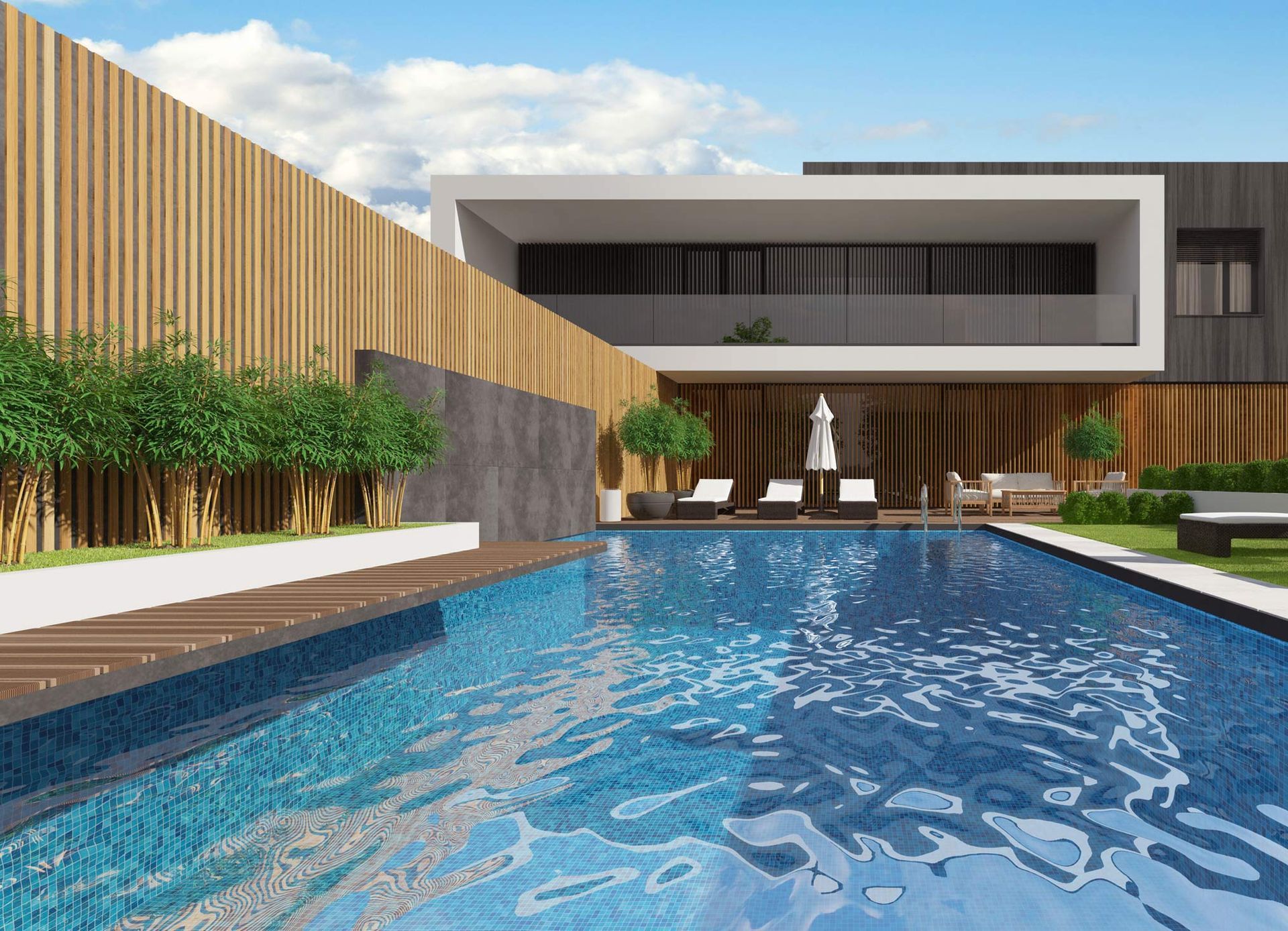 Modern villa with swimming pool.