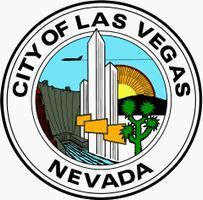 City of Las Vegas, Nevada seal with skyline, sun, mountains, and tree emblem