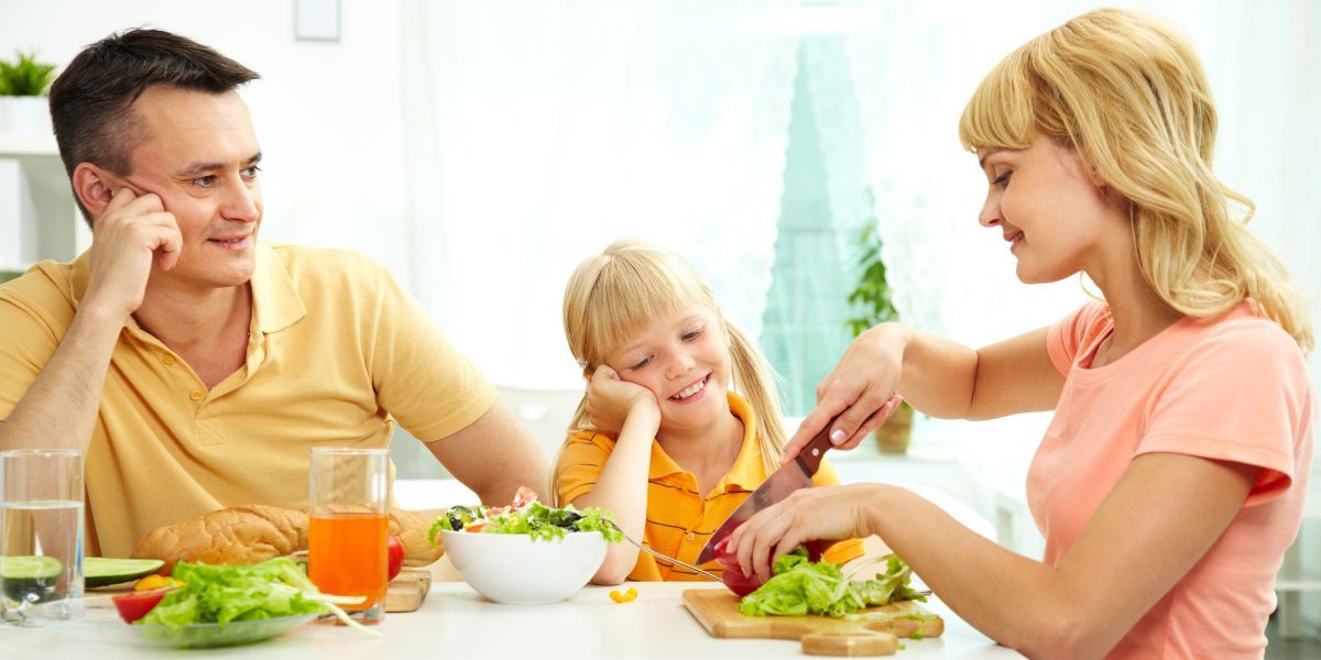 Family Eating Together — Fort Thomas, KY — Kids & Cribs Early Childhood Enrichment Center