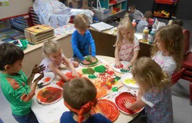 Children Doing Paint Activity — Fort Thomas, KY — Kids & Cribs Early Childhood Enrichment Center Children Doing Paint Activity — Fort Thomas, KY — Kids & Cribs Early Childhood Enrichment Center