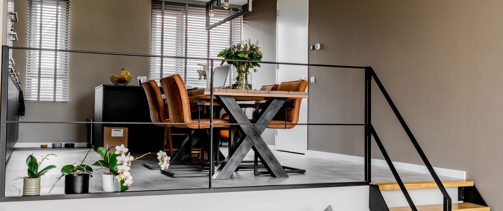 Stalen balustrade voor verhoog plateau