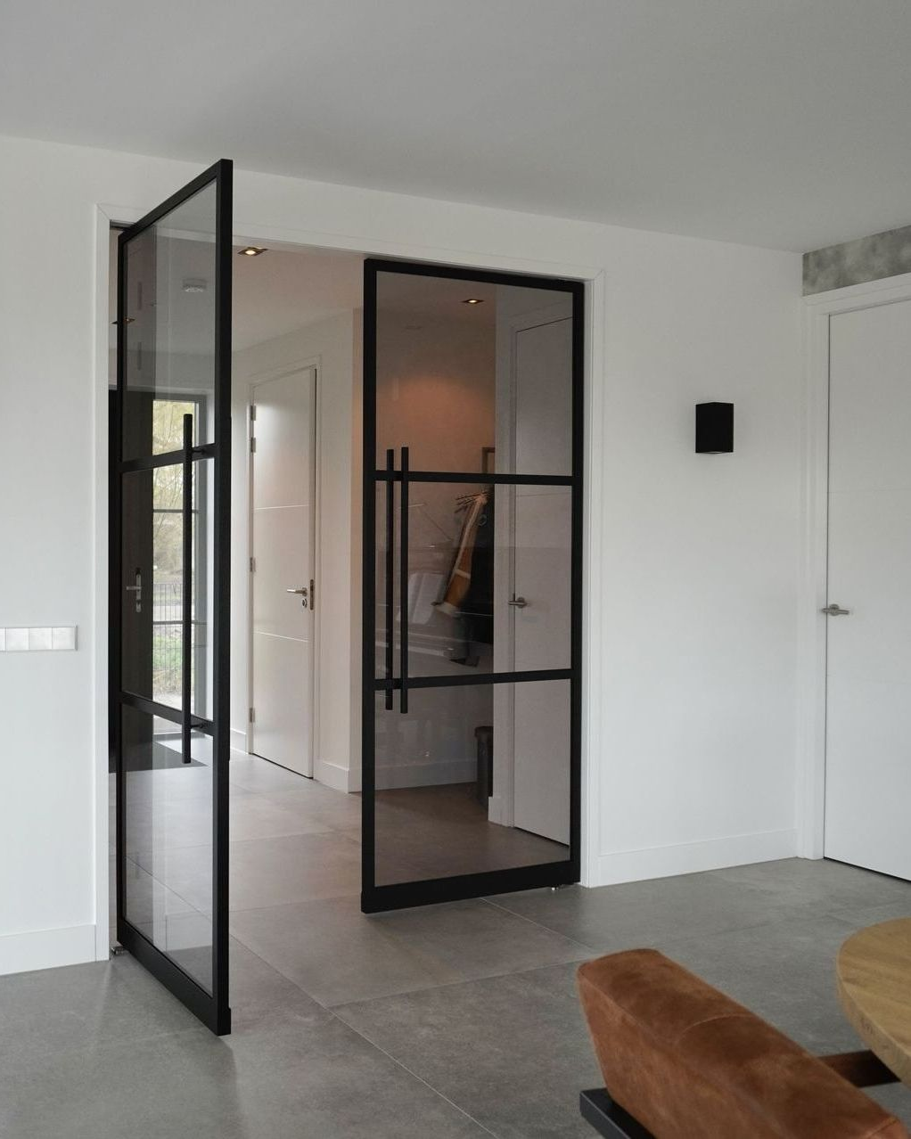 Dubbele stalen scharnierdeur met glas, elk ontwerp mogelijk