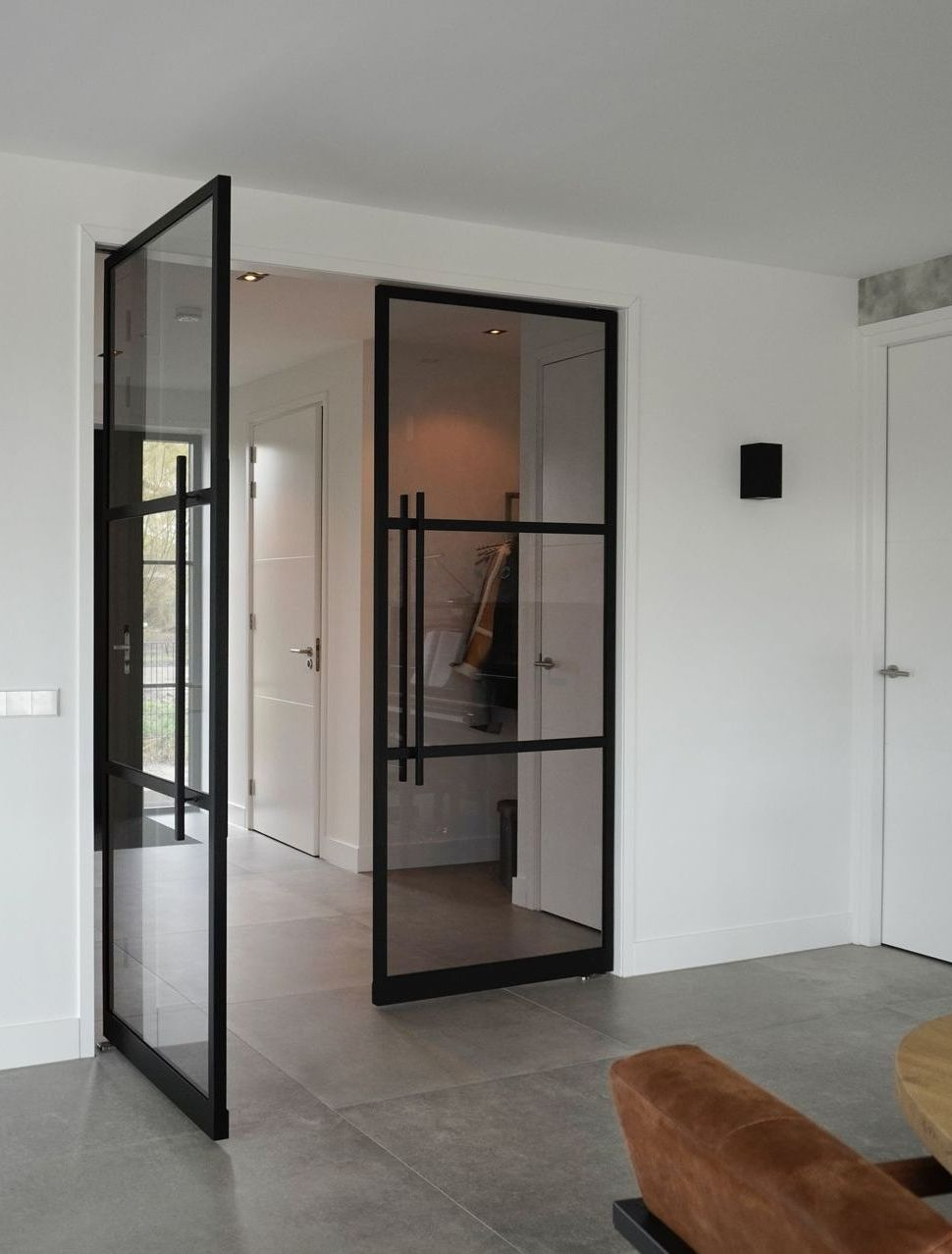 Dubbele stalen scharnierdeur met glas, elk ontwerp mogelijk