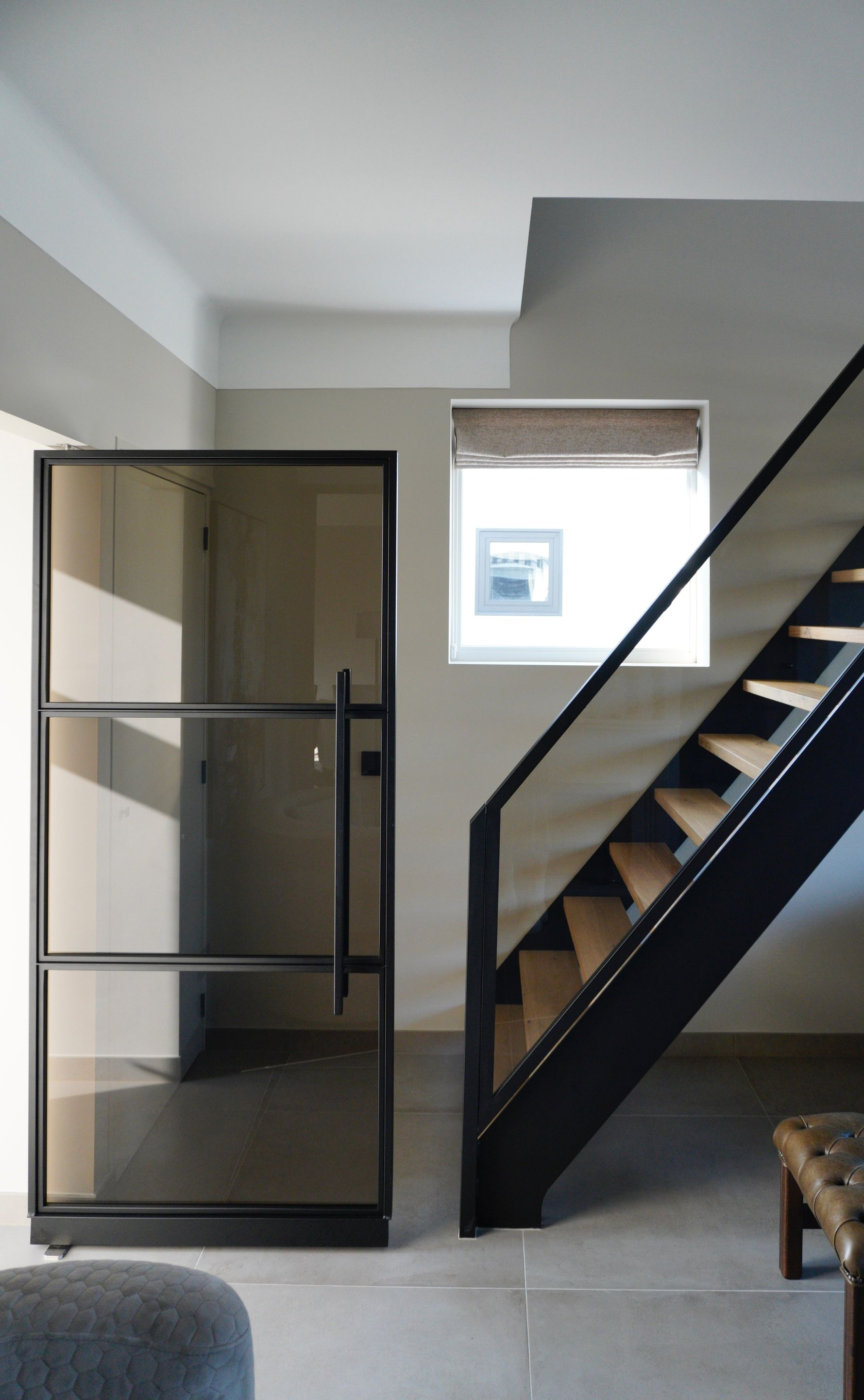 Stalen deur met brons getint glas - Hollemans Homesteel