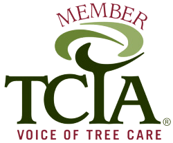 TCIA member logo with green tree symbol and maroon text “Voice of Tree Care”