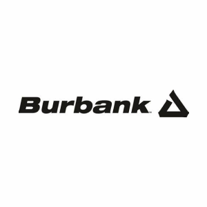 The burbank logo is black and white on a white background.