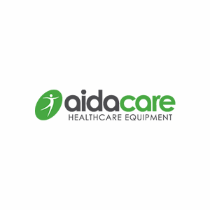 A logo for a company called aidacare healthcare equipment.