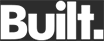 The word built is written in white letters on a black background.
