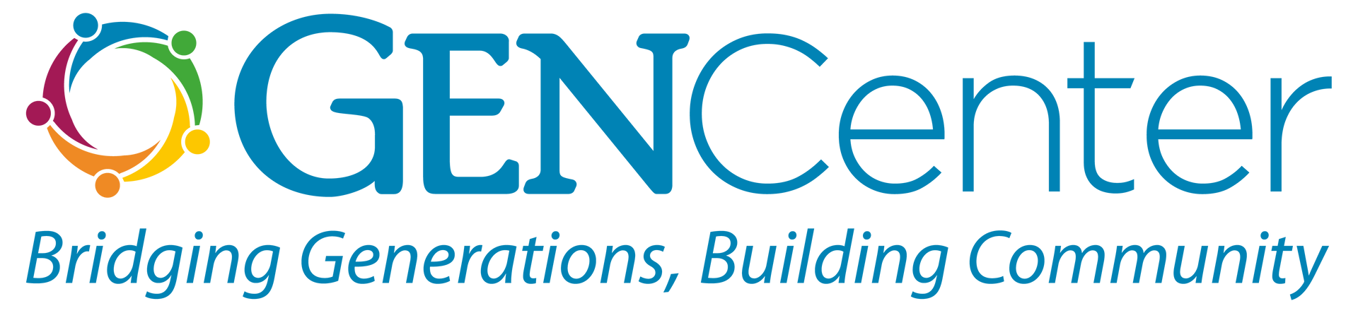 GENCenter logo: Circular design with connected figures. Text says 