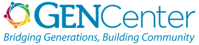 GENCenter logo: Circular design with connected figures. Text says