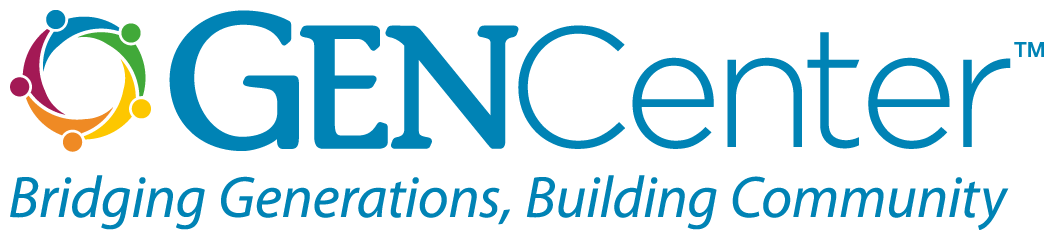 GENCenter logo: Circular design with connected figures. Text says 