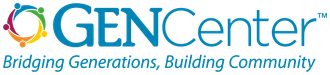 GENCenter logo: Circular design with connected figures. Text says
