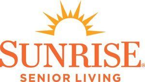 Sunrise Senior Living logo with orange sunrise graphic and orange text