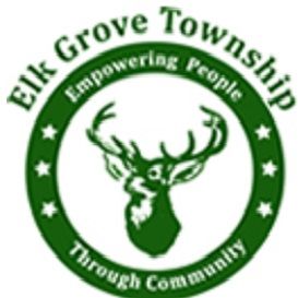 Green Elk Grove Township logo with deer head, stars, and text