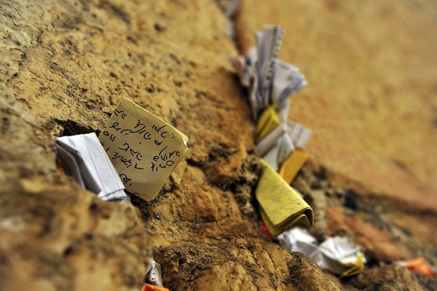 Notes to the wall inside wall in Jerusalem