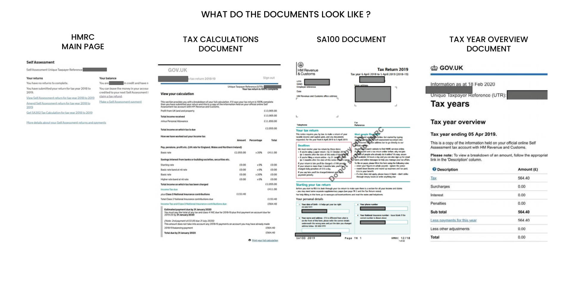 A multi-page document with financial information, including tax details, displayed on a white background.