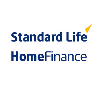 Standard Life HomeFinance logo with navy text and a yellow upward arrow.