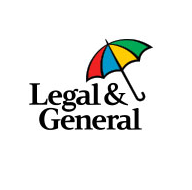 Legal & General logo: text with a colorful umbrella icon.