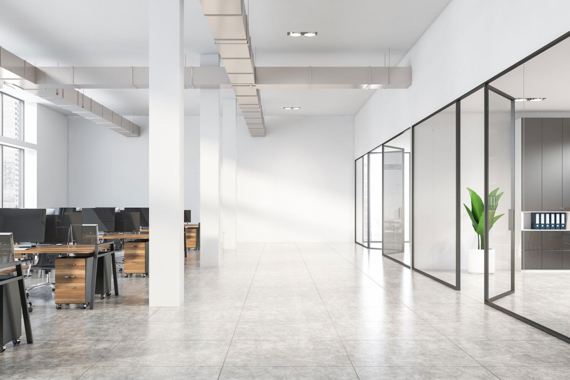 White industrial style office interior — Garden City, KS — Southwest Janitorial Service