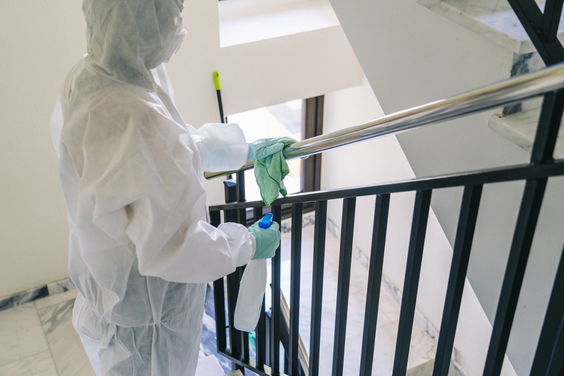 Disinfecting The Railings — Garden City, KS — Southwest Janitorial Service