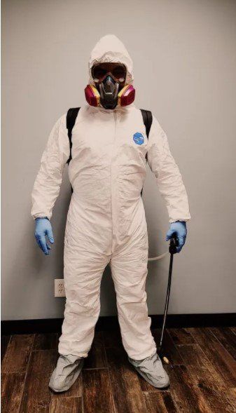 A Man On A PPE Suit — Garden City, KS — Southwest Janitorial Service