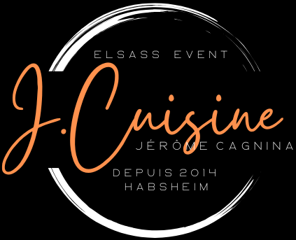 Traiteur J Cuisine Un logo noir et blanc pour un restaurant appelé cuisine depuis 2014.