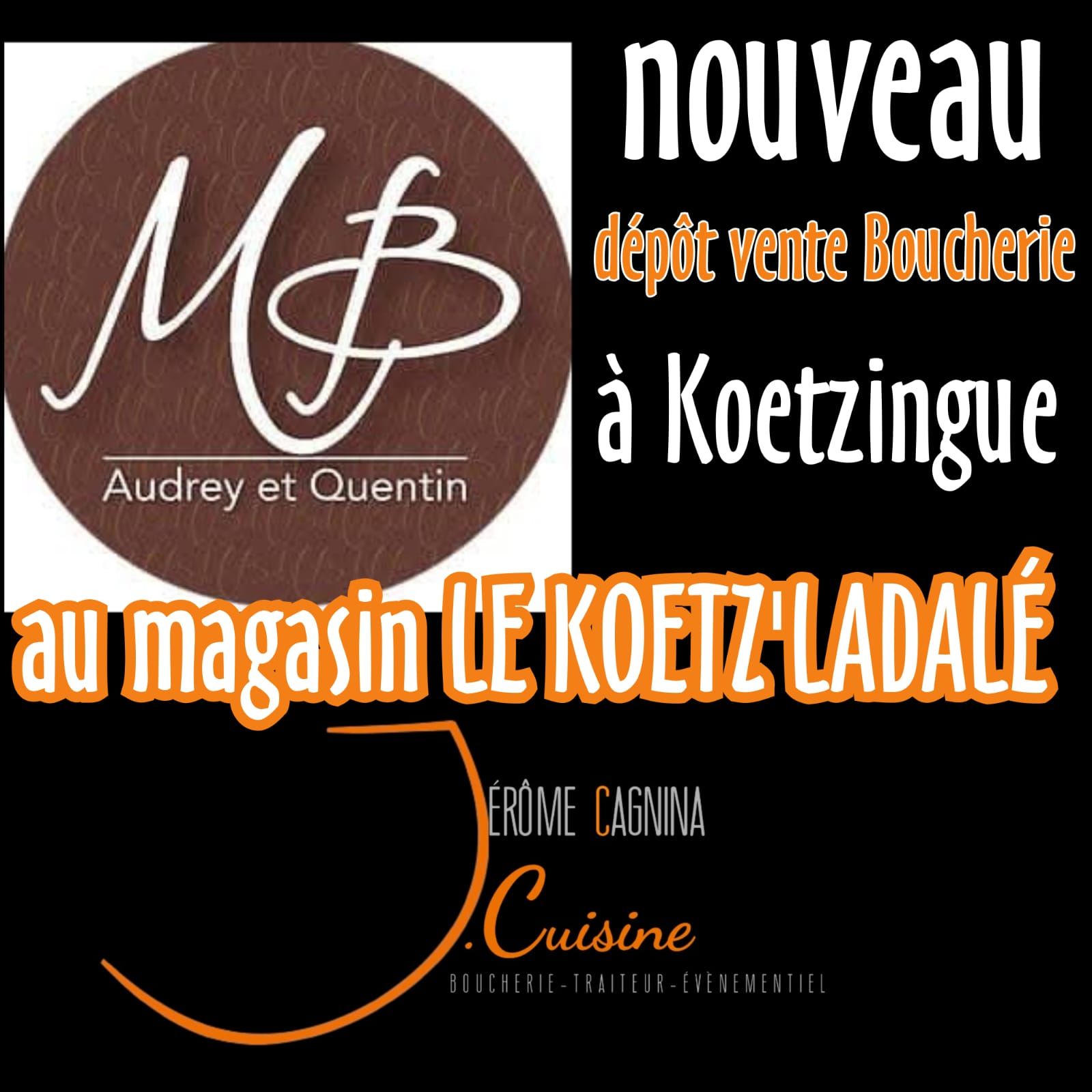 Une affiche pour un restaurant appelé audrey et quentin