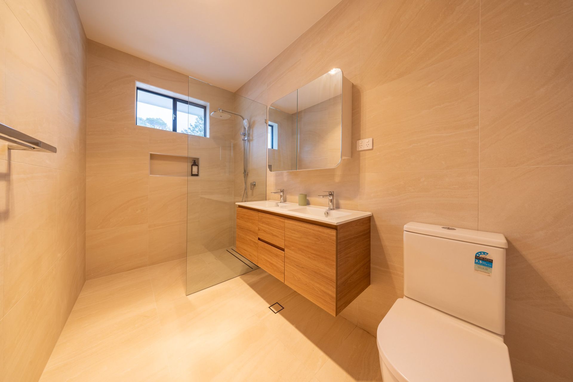 Full bathroom renovation with quality fittings and modern finish, Newcastle NSW by Altered Building and Renovations