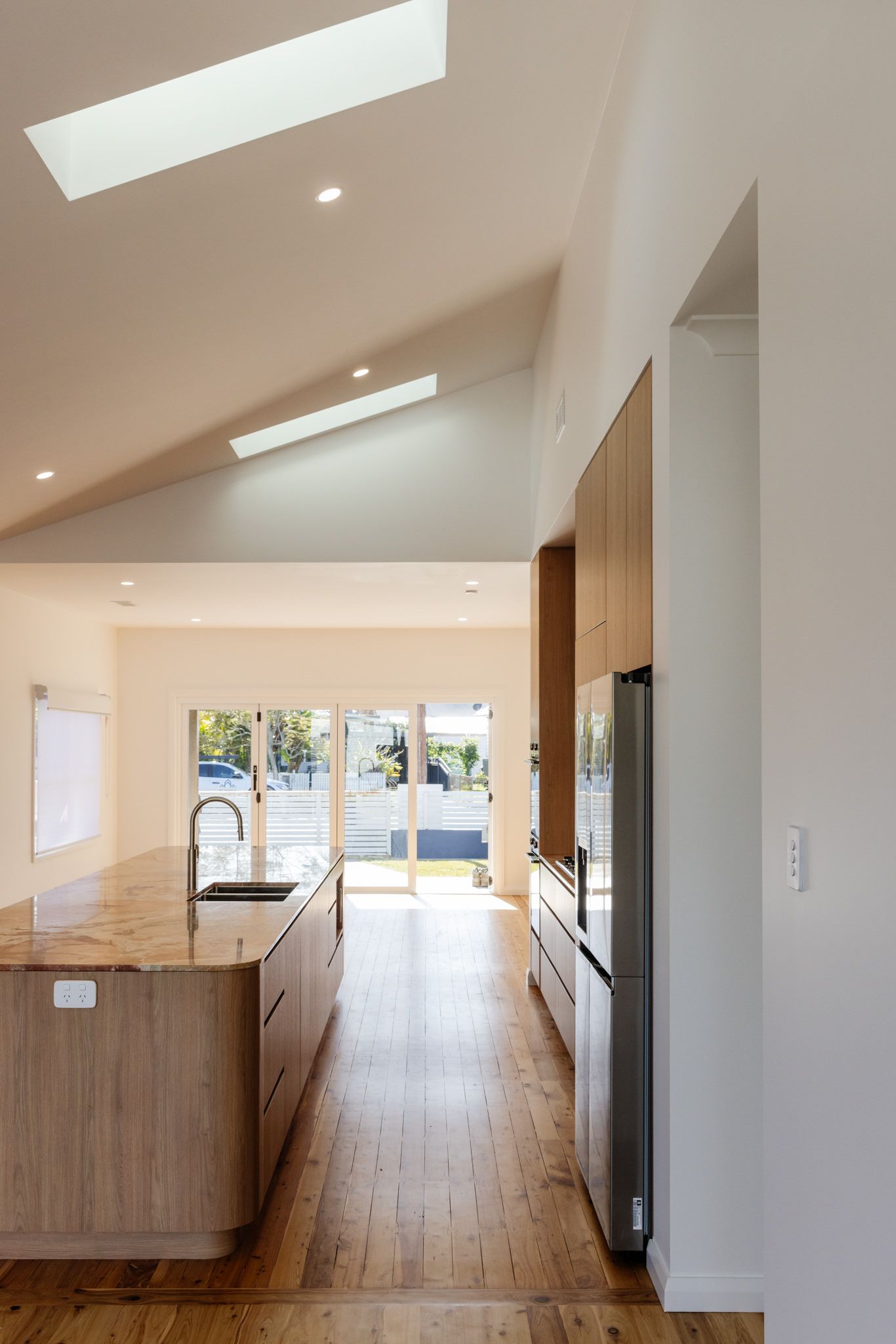 Raked ceiling in a renovated cottage at Scholey St, Mayfield — Altered Building & Renovations

