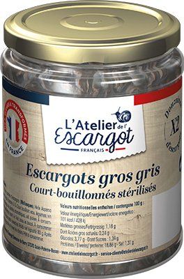 Conserve 2 douzaines d'escargots gros gris court-bouillonnés stérilisé