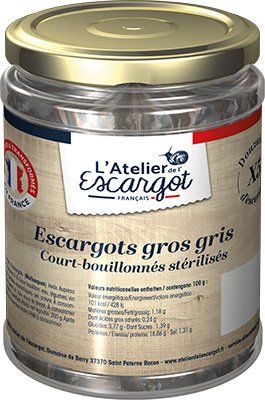 Conserve 5 douzaines d'escargots gros gris court-bouillonnés stérilisé
