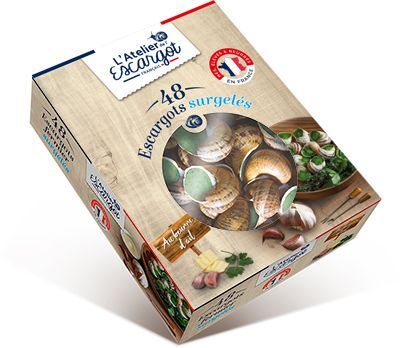 Boite de 48 coquilles d'escargots fermiers au beurre d'ail surgelées