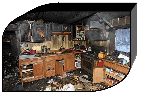 Fire and Smoke damage to a kitchen in Queens, NY.