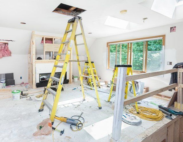 reconstruction work in a home in Queens, NY.