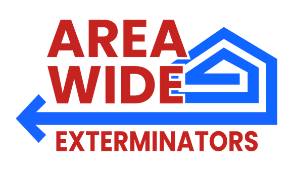 Area Wide Exterminators logo: Red text 