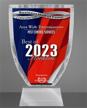 Award trophy for Area Wide Exterminators. 
