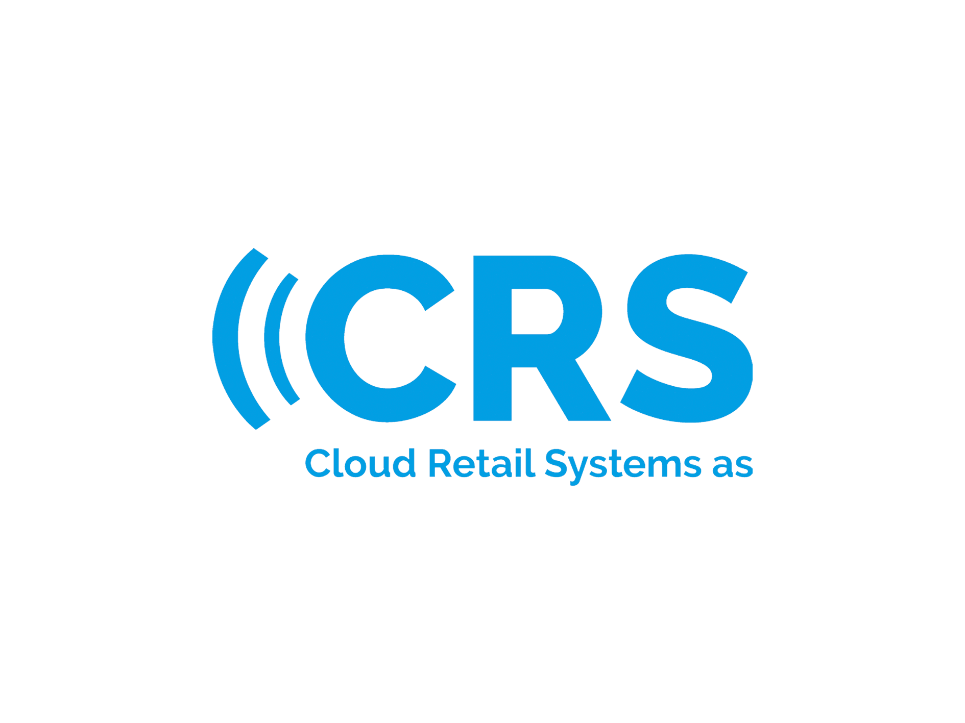 Et blåt og hvidt logo til crs cloud detailsystemer