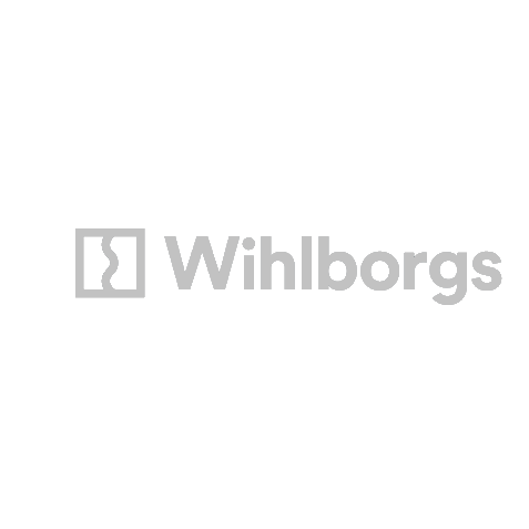 Et sort/hvidt logo til wahlborgs på hvid baggrund.