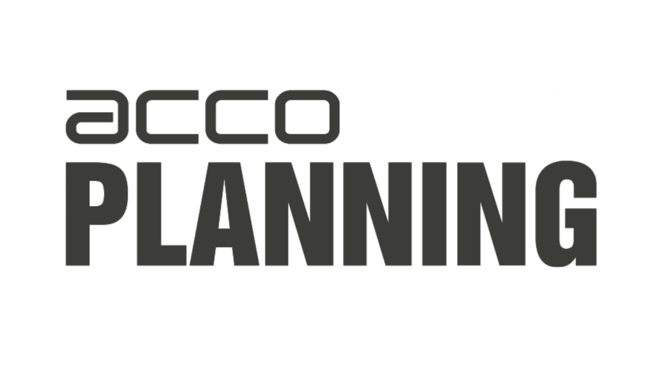 Et sort/hvidt logo til acco-planlægning