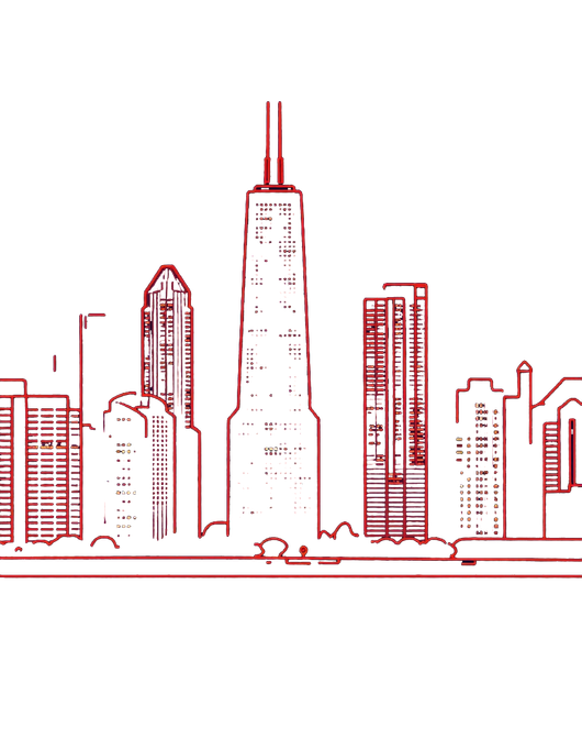 Chicago skyline line art