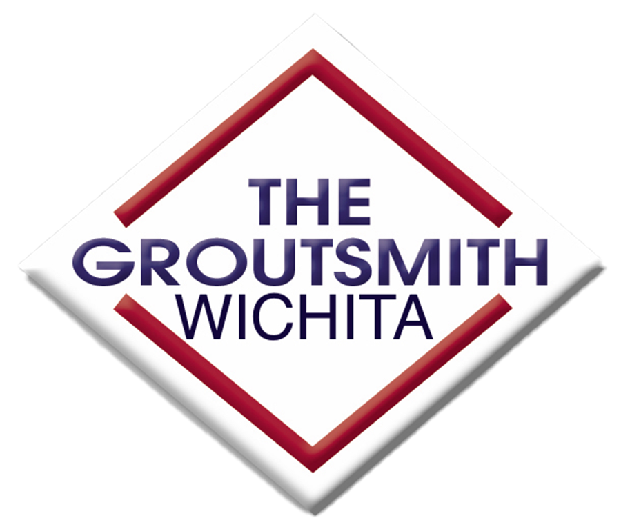 The GroutSmith Wichita logo in blue and red diamond design