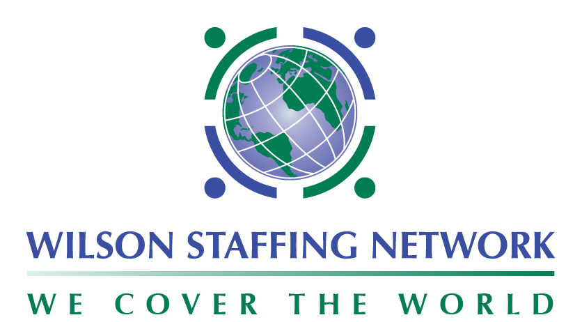 Wilson Staffing Network logo with a globe and the slogan,