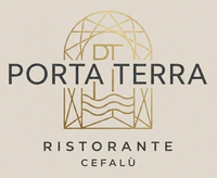 Logo del ristorante DT Porta Terra in oro e nero, con la scritta