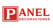 Un logotipo rojo y blanco para decoraciones de paneles.