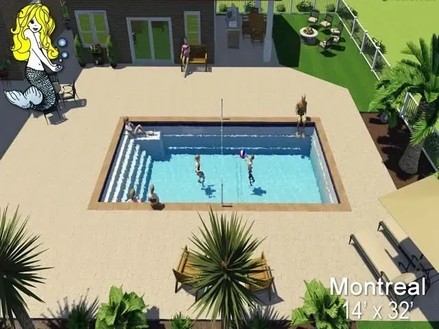 An aerial view of a Montreal swimming pool.