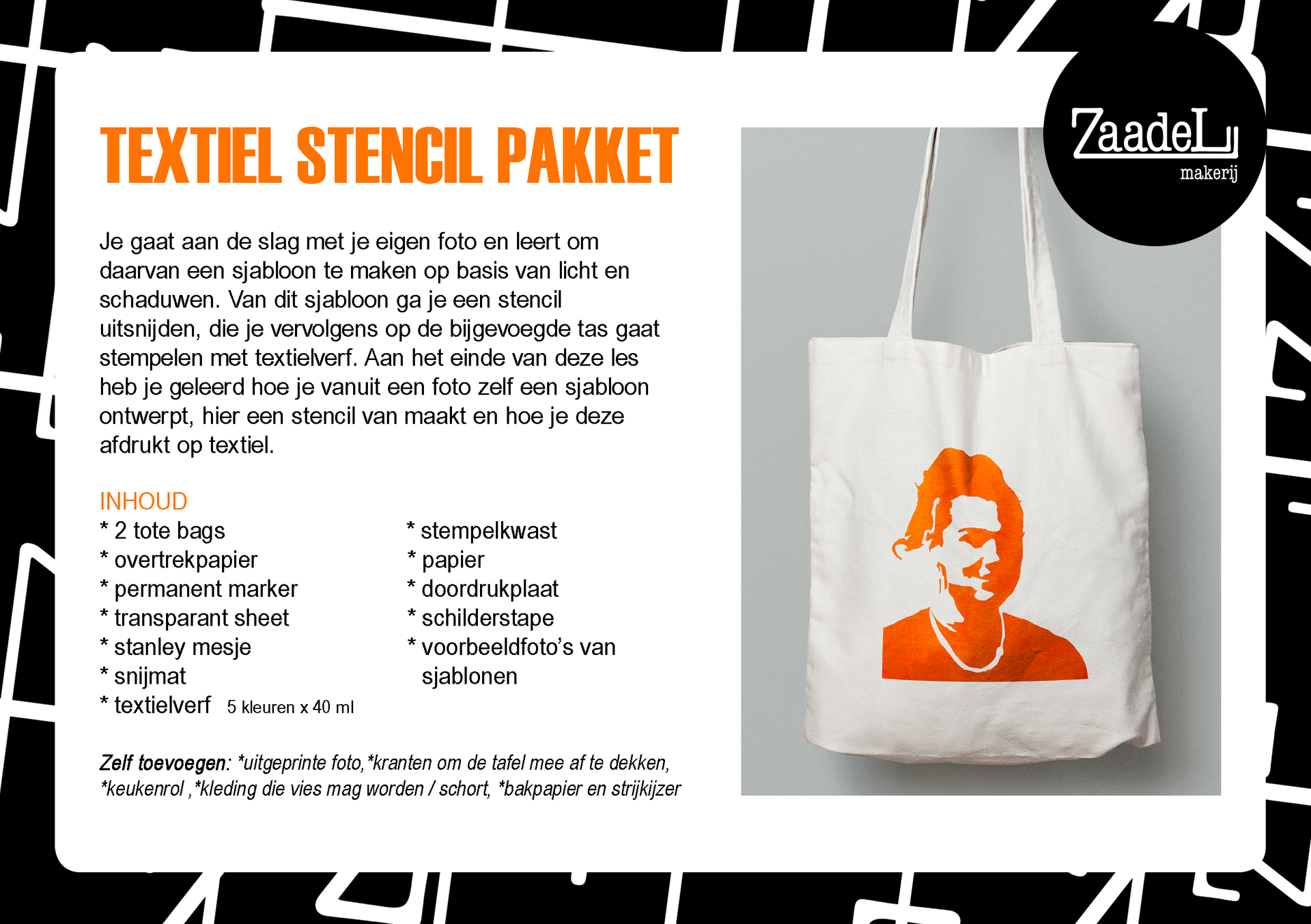 Textiel stencil pakket