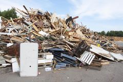 building debris in the site