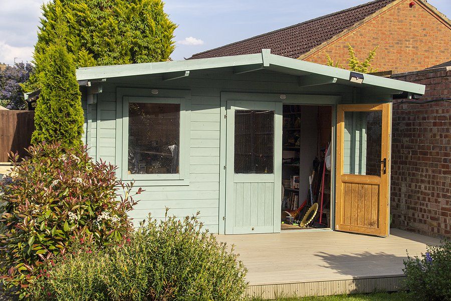 outdoor shed beside the house