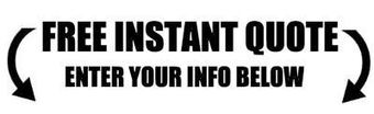 Free instant quote banner with “Enter your info below” and black curved arrows